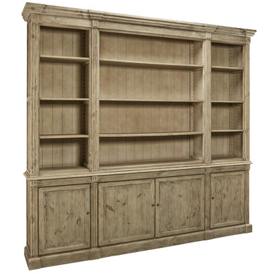 Linder 95" H x 102.5" W Solid Wood Library Bookcase by Laurel Foundry Modern Farmhouse
