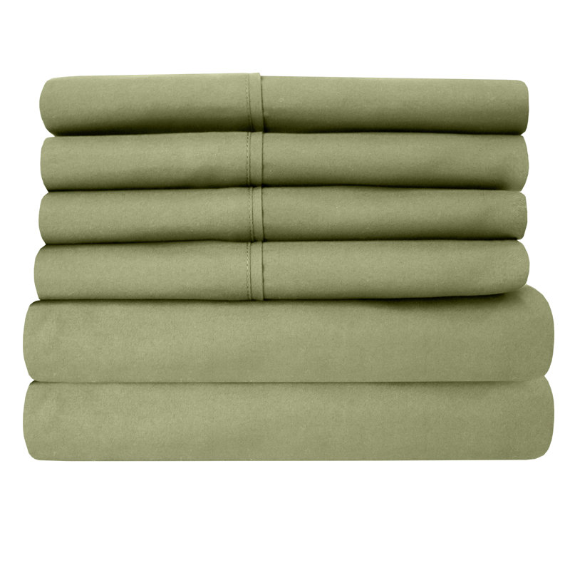 Sage Green Microfiber RV Queen 6-Piece Sheet Set