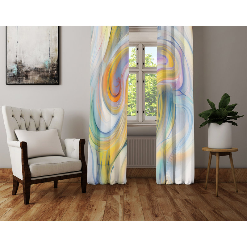 Paire de rideaux semi-transparents en polyester Devonaire, L 40 po x L 61 po