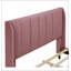Lit plateforme tapissier, velours, rose