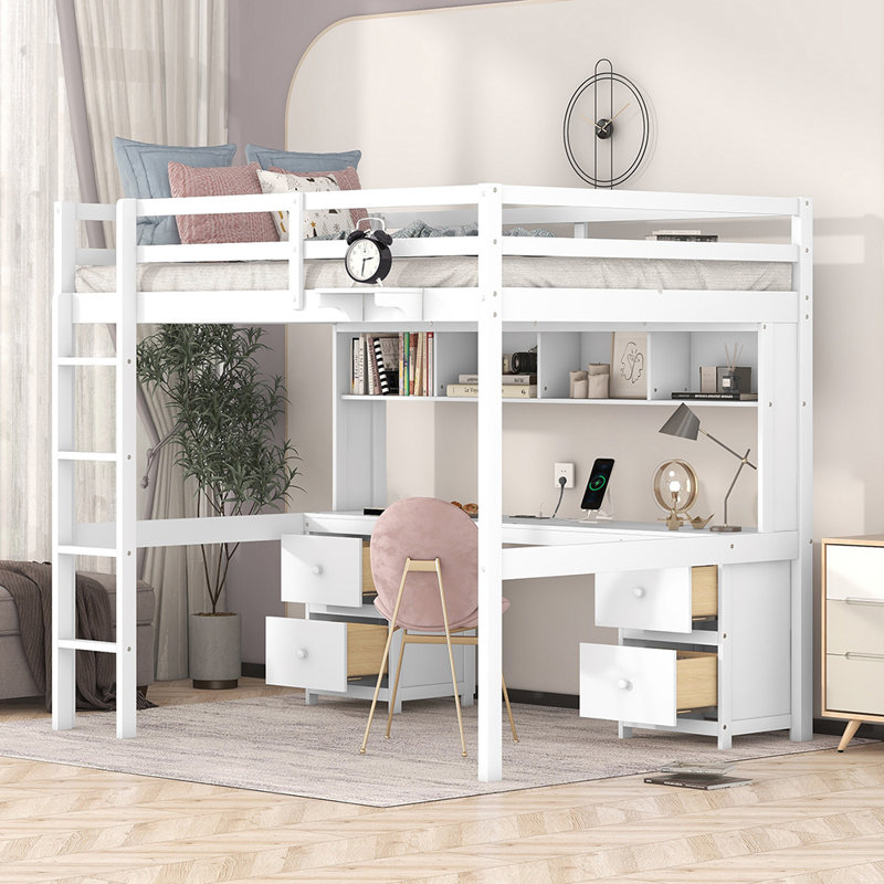 Harjodh Kids Full Bunk Bed, White