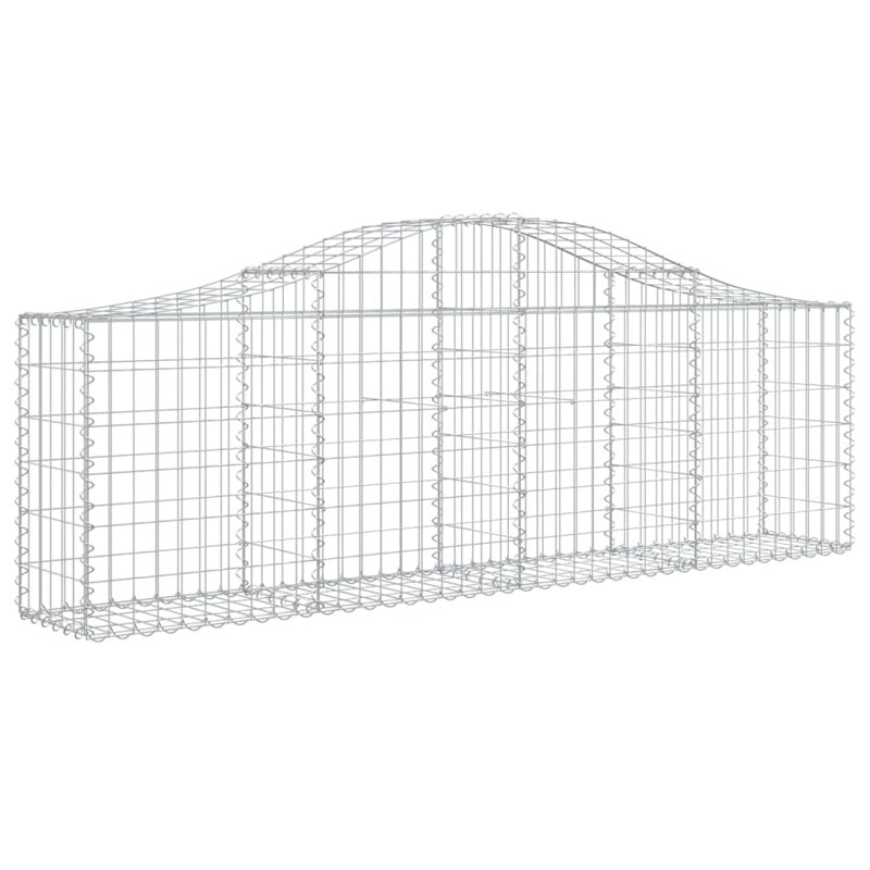 Ensemble de 7 paniers en fer galvanisé argentés Vidaxl Gabion, H 2,6 pi x l 6,6 pi