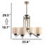 Adjsutable Height Metal Body 4 Lights Cylinder Shaded Chandelier