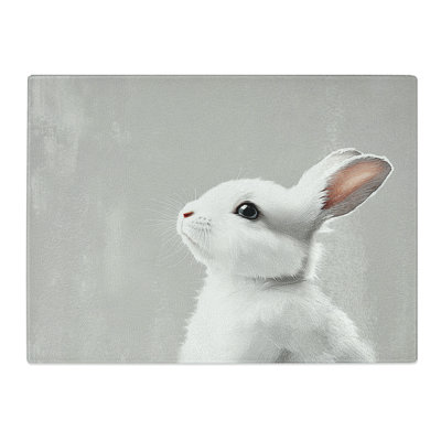 Rabbit Graphic  Glass Chopping Board