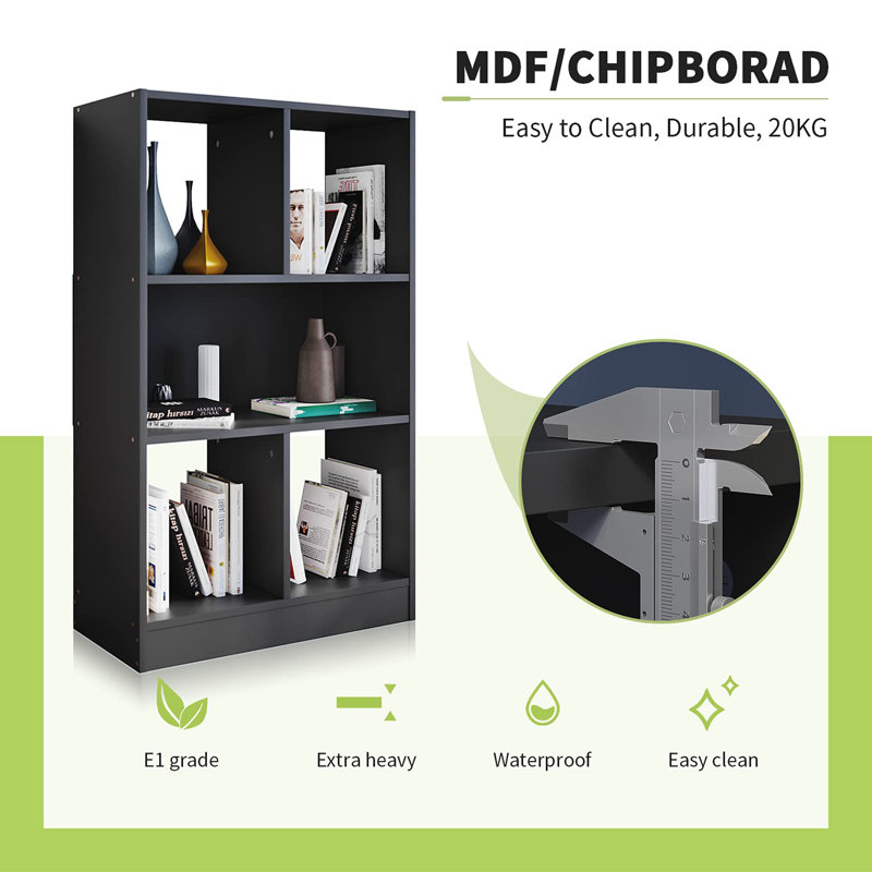 100cm H x 60cm W Cube Bookcase, Black