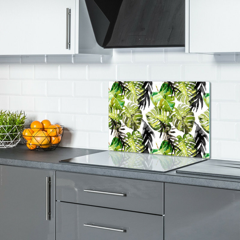 Auburntown Tempered Glass Palm Leaf Chopping Board, 52cm x 60cm