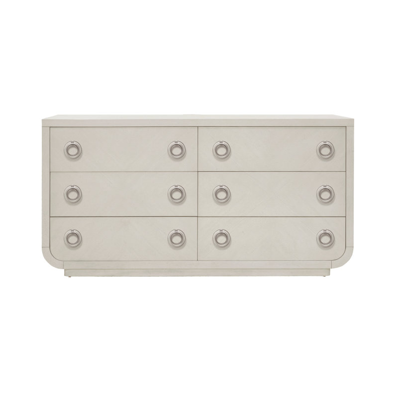 White Transitional 6-Drawer Dresser with Dovetail Drawer