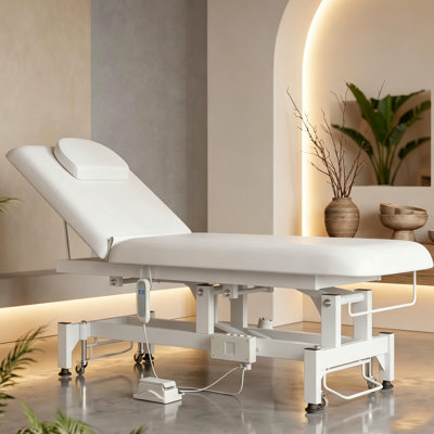 Electric Massage Table with Hand and Foot Controllers, Adjustable Height Facial Beauty Bed for Estheticians, Spa Waxing and Physical Therapy Salon Use
