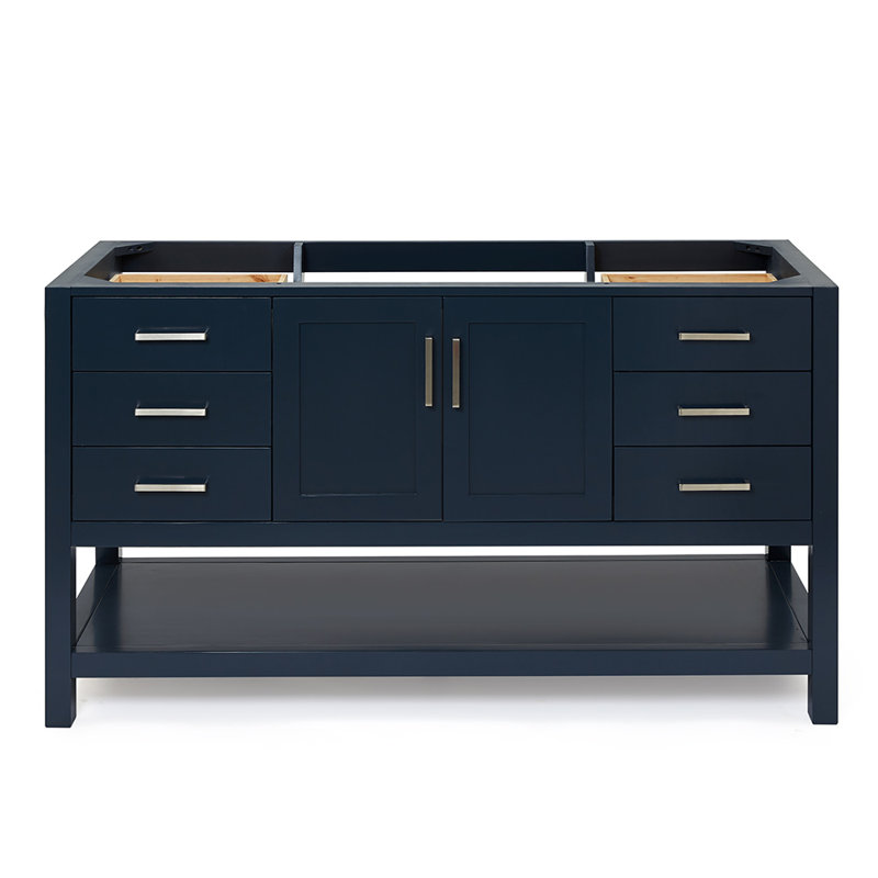 60'' W Single Bathroom Vanity Base, Midnight Blue