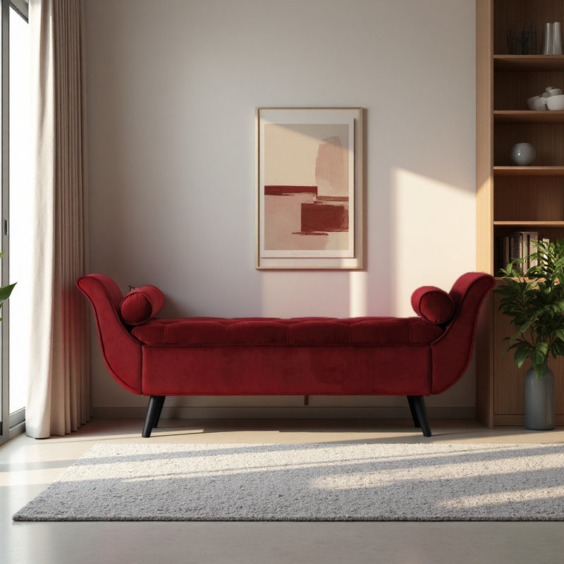 Banc de rangement Villance, Rouge