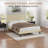 Upgraded Velvet Upholstered Platform Bed with Adjustable Headboard, Reinforced & Quiet Design, No Box Spring Needed, Sturdy Wood Slat Support, Easy Assembly-1115971814-1129005721