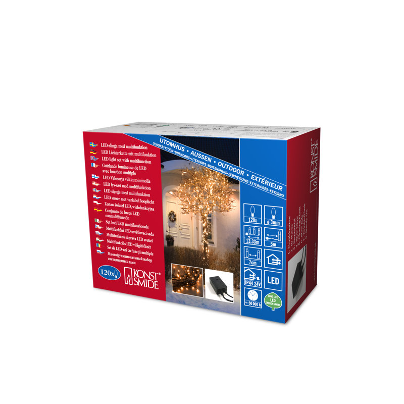 Kontsmide LED Wide Angle LED String Light, 833 cm, Copper