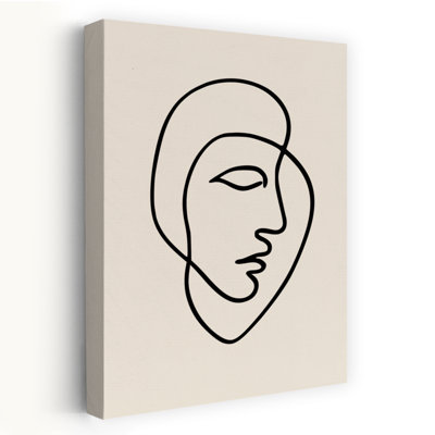 Minimalist Line Face Abstract Elegant Minimalist Wall Art Print