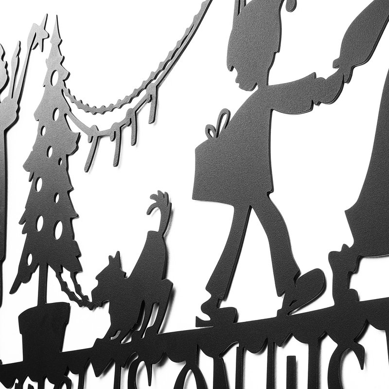 Élégant accessoire mural décoratif en métal, noir, 27,6 po x 18,5 po | 100% métal, épaisseur: 0,05 pouce | Comprend un câble de 16,4 pi, à piles (3 AA, 3,15 W maximum), fixation murale facile, décoration intérieure élégante