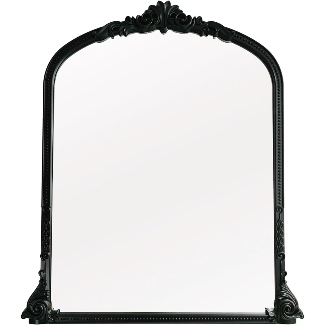 DEENZ 70X80Cm Ornate Beaded Frame Wall Mirror Black Arched Decorative Badroom Living Room Home Décor - Image 3