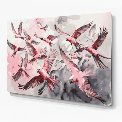 Oiseaux, art mural beige en métal Galah