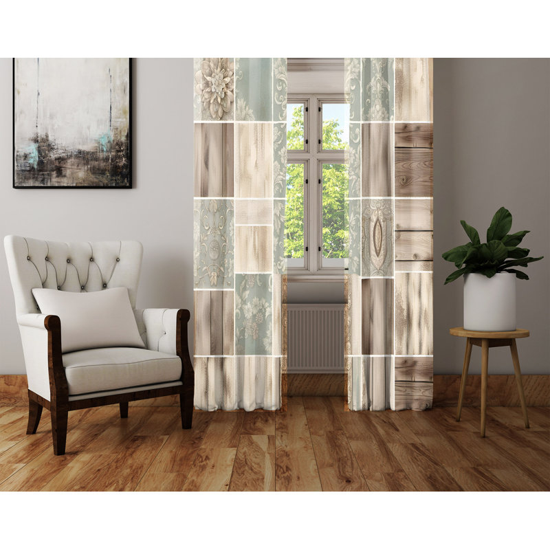 Paire de rideaux semi-transparents Aidia, L 40 po x L 82 po