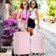 Valise à roulettes Hardshell avec sacs Valise à roulettes double avec verrou TSA, bagage rétro simple 24 po, rose clair