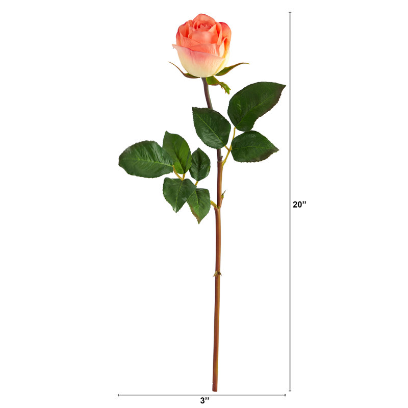 Tige de roses, H 20 po x l 3 po x P 3 po, Saumon