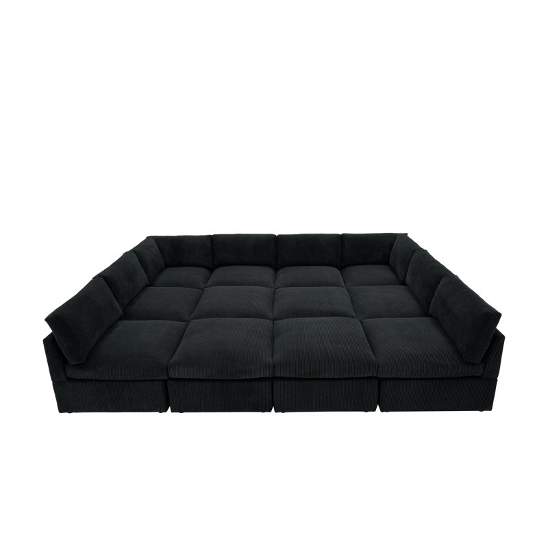 Grand ensemble modulaire Middleton en velours côtelé, Black