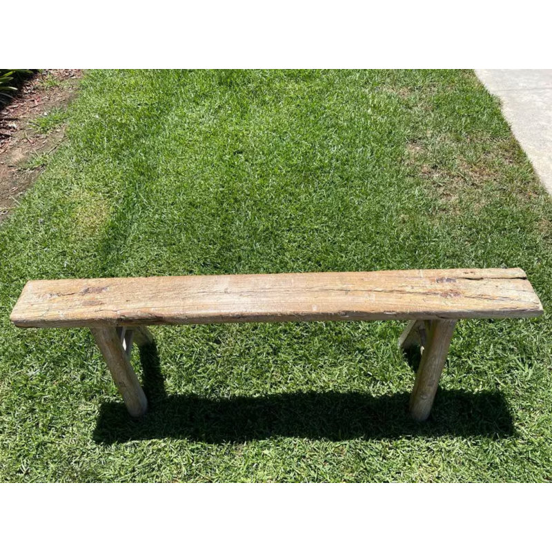 Banc en bois massif Hajri, Brun, H 20 po x l 49 po x P 7 po