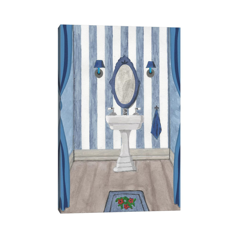 Blue Batroom I by Martin James - Wrapped Canvas Gallery-Wrapped Canvas Giclée, 20.32 cm H x 30.48 cm W