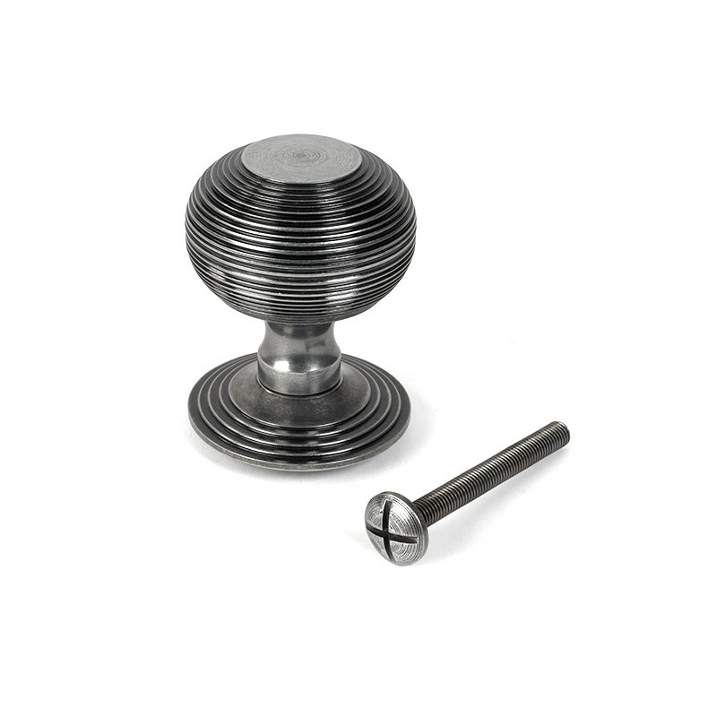 Pewter Beehive Centre Door Knob, Pewter Patina