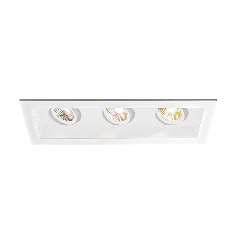 Mini Multiple 3-Light New Construction Housing 3.5" LED Recessed Lighting Kit, 25°, 2700K
