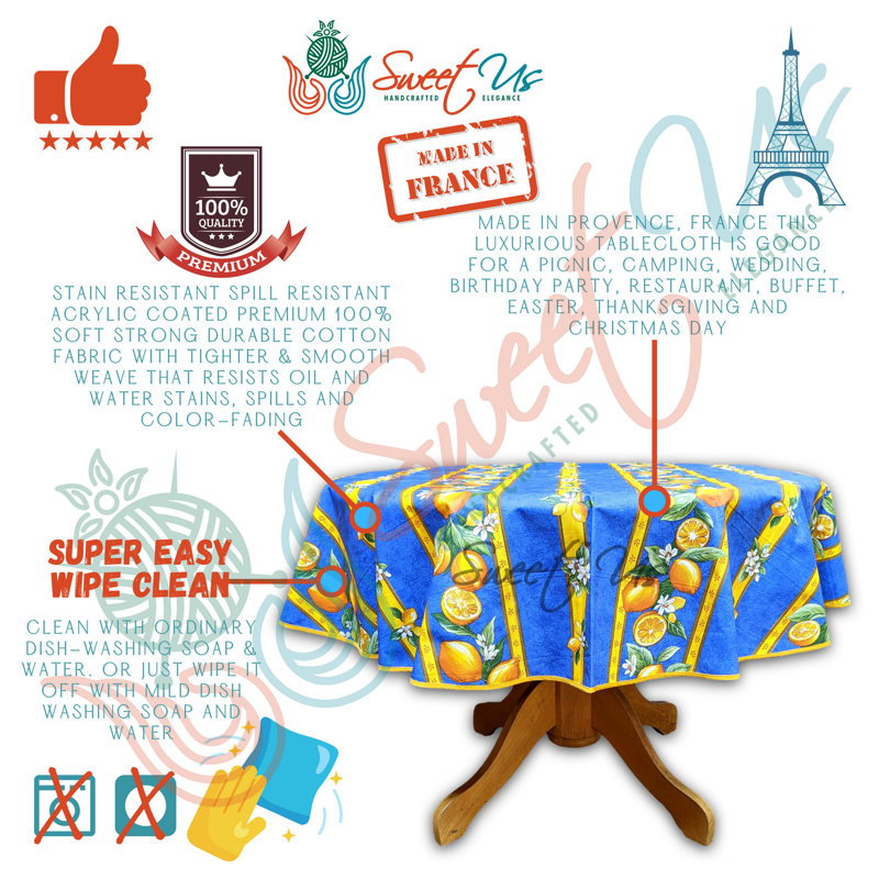 Nappe Wipeable French, Bleu
