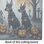 Doberman Pinscher Spooky Halloween Glass Cutting Board Large