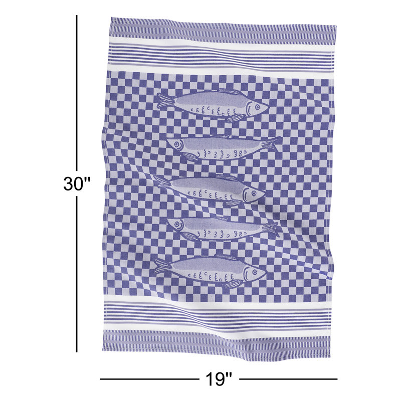 Middlebury Set Of 2 Jacquard Kitchen Towels, 19" X 30" - Sardines
