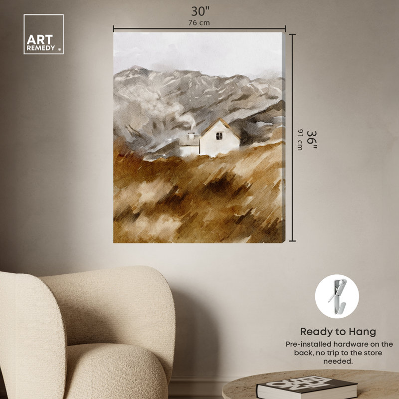 Gallery Wrapped House in the Mountains Landscape Canvas Art, 30" x 36"