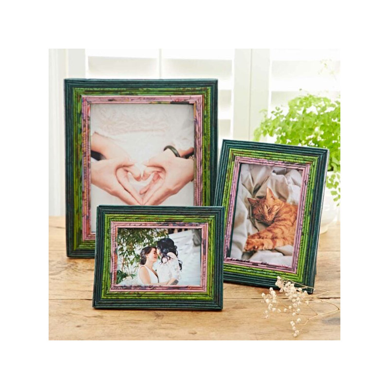 Paper Picture Frame, 10.2cm x 15.2cm, Green/Purple