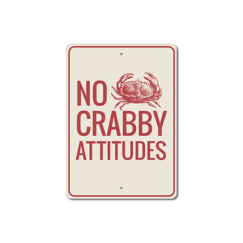 Aucun signe d'attitude crabe, H 18 po x l 12 po x P 0,06 po