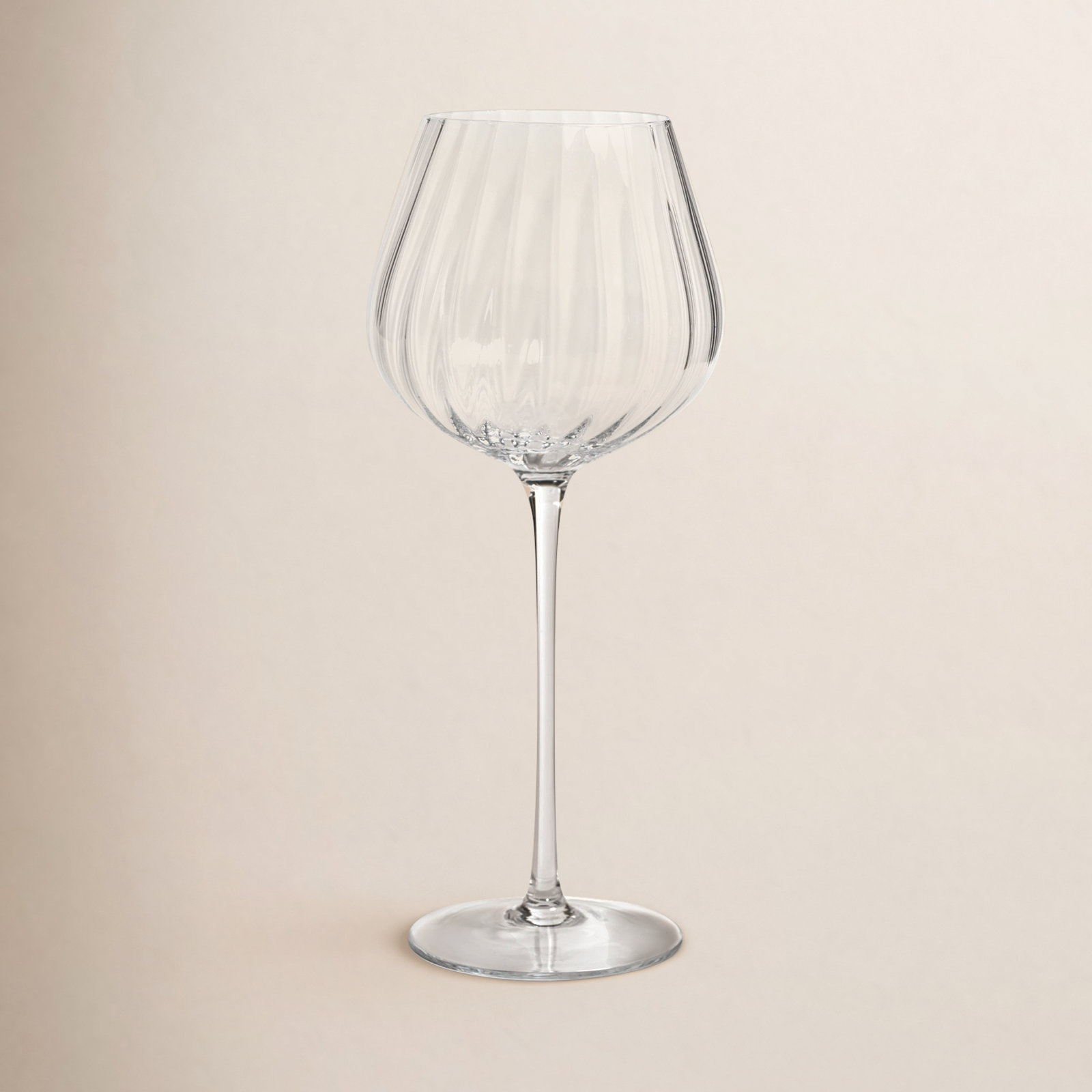 Boulder Ribbed Red Wine Glass, Clear