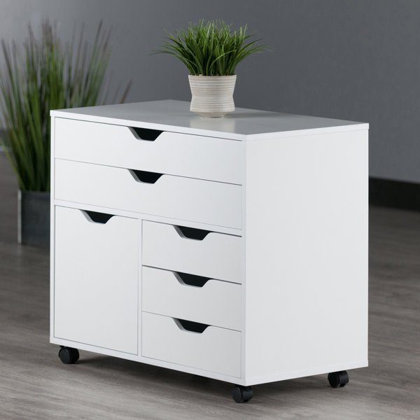 FRESCOLY Folding Sewing Table Shelves Storage Cabinet Craft Cart With Wheels-White, Wayfair
