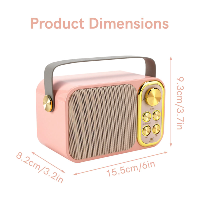 Mini haut-parleur sans fil Bluetooth, Rose