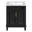 Meuble-lavabo 24 po avec lavabo supérieur, armoire de rangement moderne avec 2 portes à fermeture douce et tablette réglable-300356319