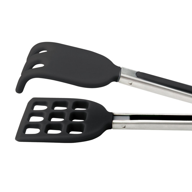 Waffle Tongs, Stainless Steel/Black