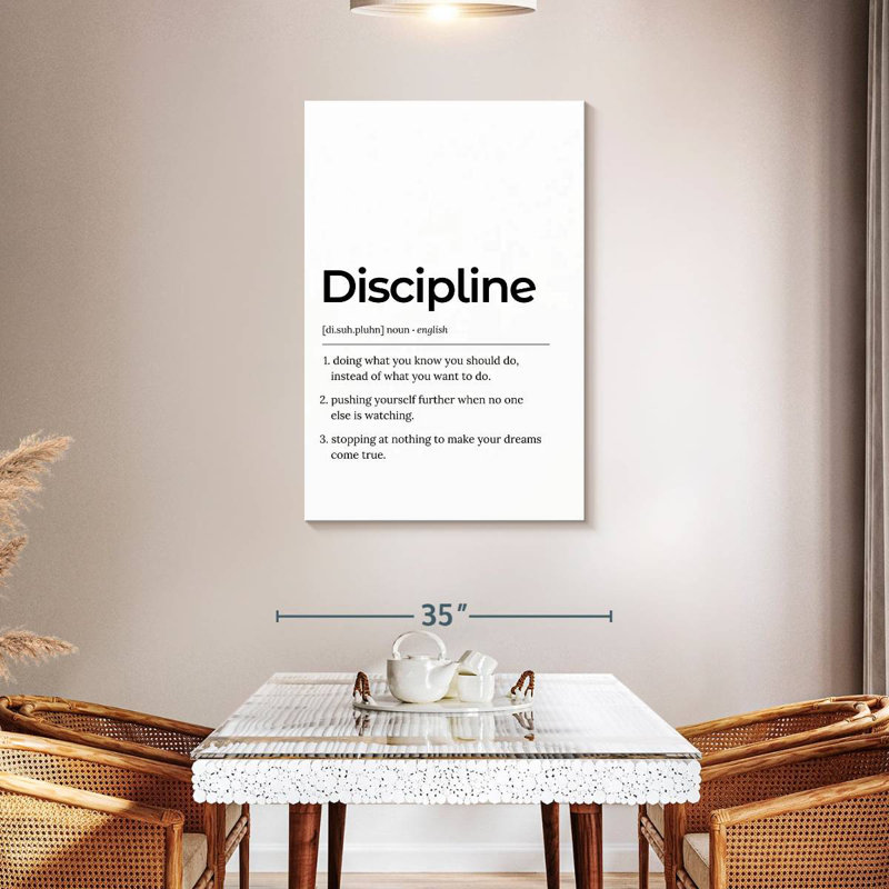 Discipline, H 45 po x l 30 po