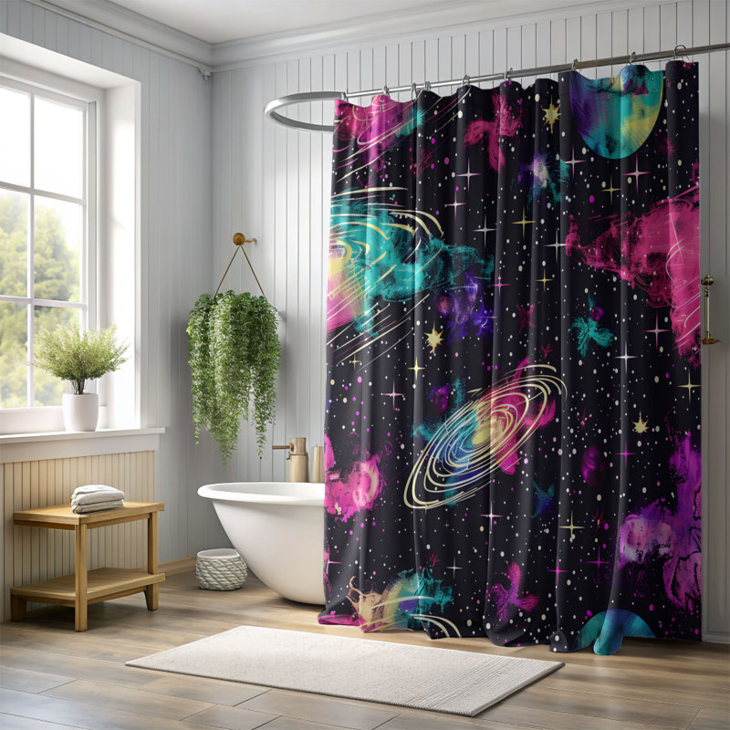 Rideau de douche Cosmic Sparkle - Premium, H 74 po x l 71 po