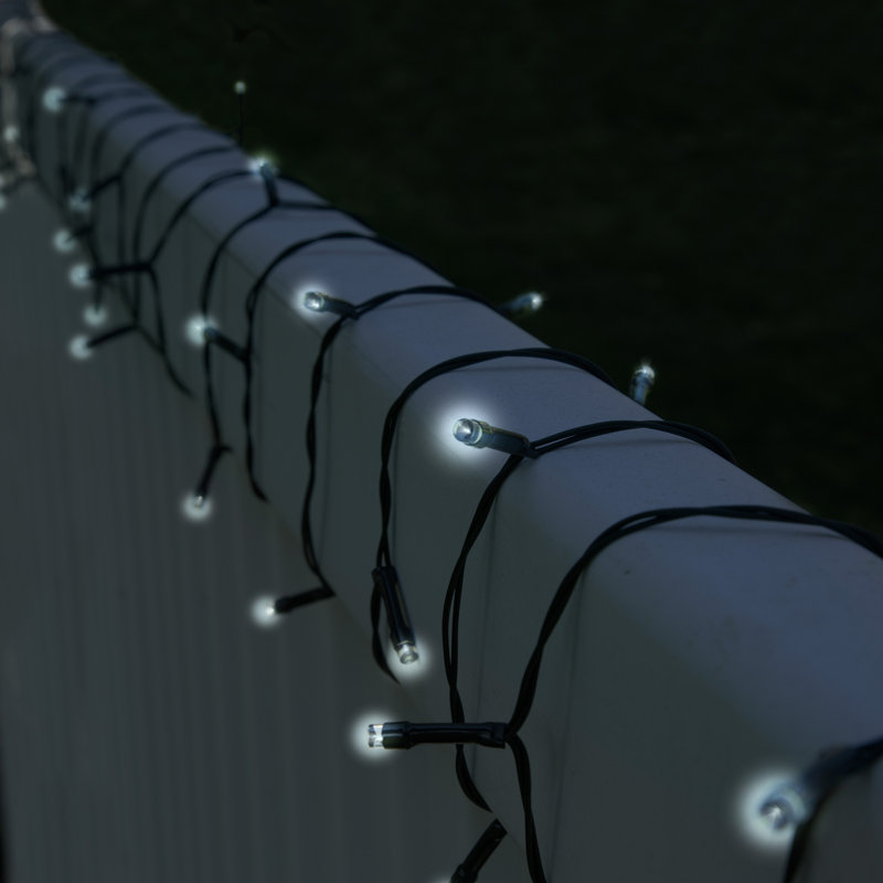 Solar Powered String Lights 2 Pack - 39' Long White LED Lights, Steady or Twinkle Mode