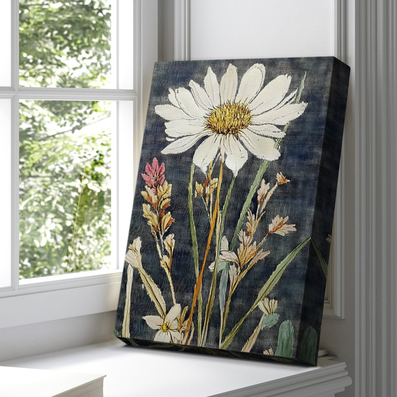 Toile tendue avec châssis Floral Cxxxx - prêt à être accroché, H 60 po x l 40 po