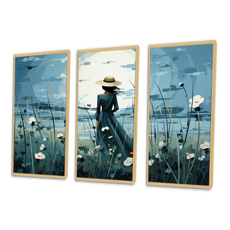 Contemporary Urban Retreat - ensemble d'art sur toile Meadow, Cadre naturel flottant, H 40 po x l 60 po x P 1 po