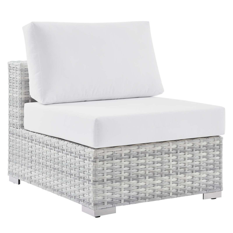 Convene Outdoor Patio Armless Chair, White Sunbrella®
