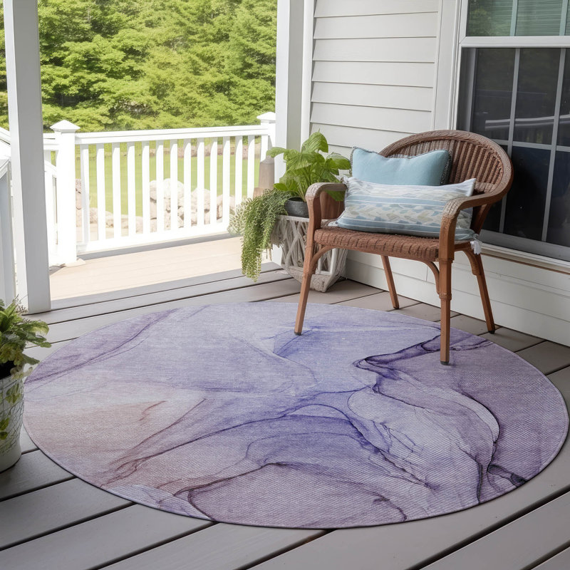 Tapis intérieur / extérieur Alfonzo avec envers antidérapant, Rond 8 pi
