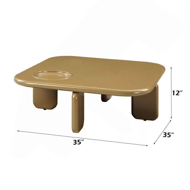 Table basse Joane brun jaunâtre ultrabrillant.