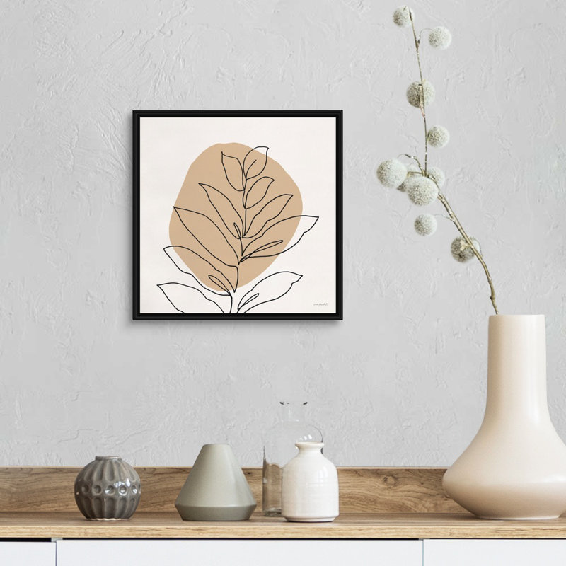 Just Leaves 02, art mural sur toile, Toile avec cadre noir, H 14 po x l 14 po