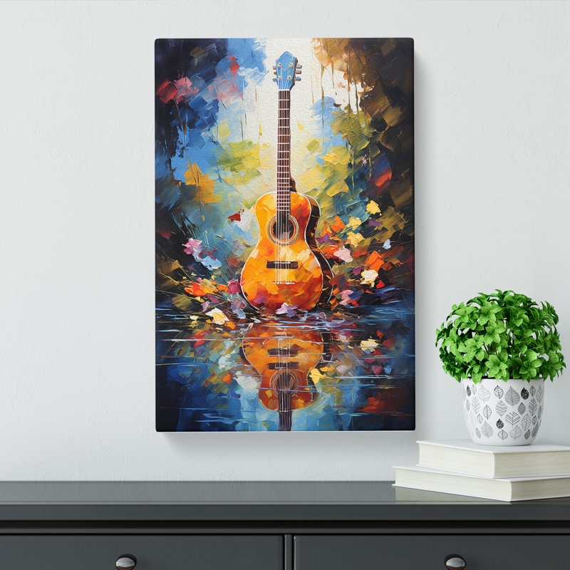 Guitar Impressionism - Wrapped Canvas, 50cm H x 35cm W x 3cm D