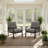 Set Of 2  All-Weather Metal Armchairs With Cushions-706766385-706766387